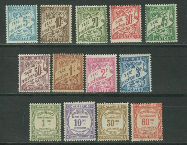 French Algeria stamps year 1910 - 1930 Tax lot