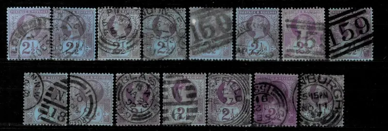 Great Britain postage stamps year 1887 -1892 Queen Victoria 2½ Penny