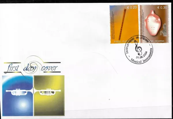 Kosovo postage stamps year 2004 woodwind instruments