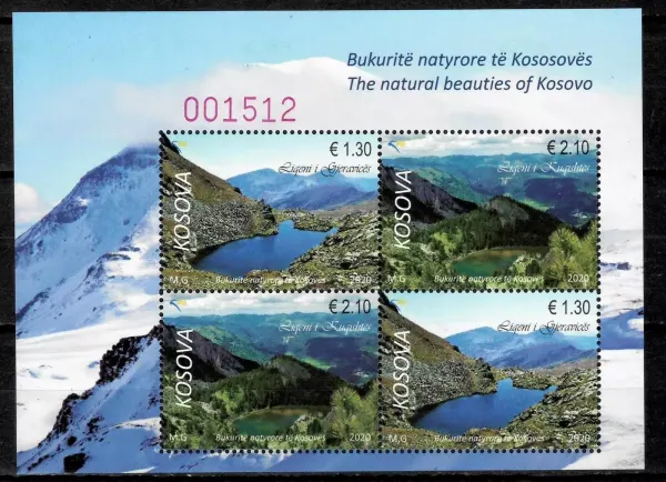 Kosovo postage stamps year 2020 Natural Beauty of Kosovo - Lakes MSS