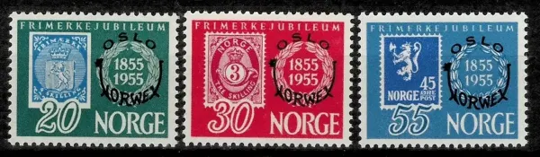 Norway postage stamps year 1955 - Norwex overprint