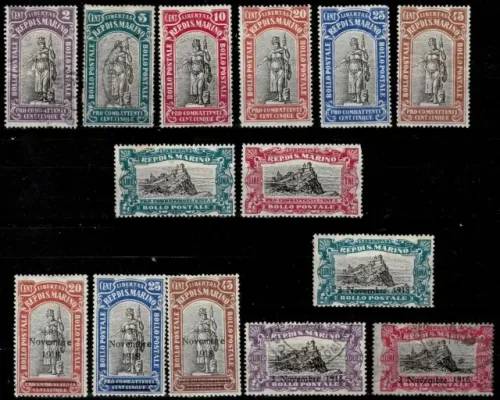 San Marino postage stamps year 1918 War Casualties Foundation