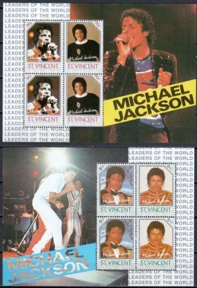 St Vincent postage stamps year 2009 Michael Jackson MSS set