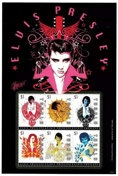 Tuvalu postage stamps year 2009 Elvis Presley Souvenir Sheet