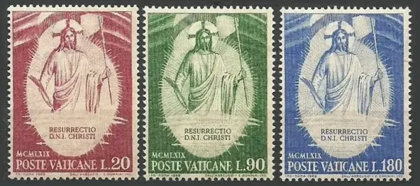 Vatican City postage stamps year 1969 Easter set