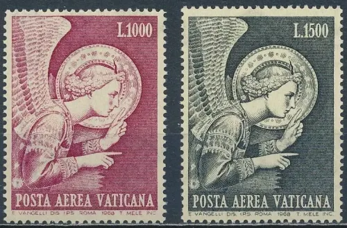 Vatican City stamps year 1968 Airmail Archangel Gabriel MNH full set