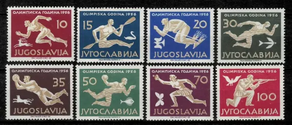 Yugoslavia postage stamps year 1956 Olympic Summer Games Melbourne