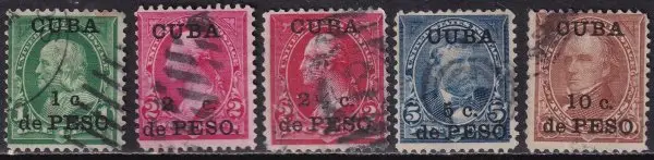 American Cuba stamps year 1899 set