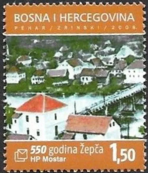 Bosnia HP Mostar stamp year 2008 Architecture 550 years Anniversary of Zepze