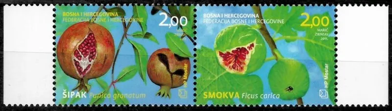 Bosnia HP Mostar stamp year 2014 Flora fruits set