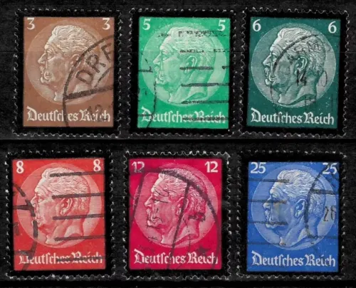 German Reich postage stamps year 1934 Death of President Hindenburg