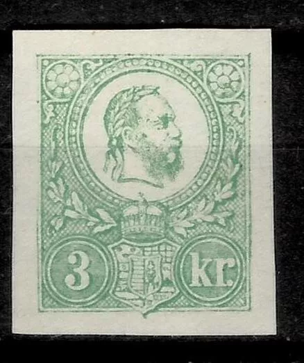 Hungary postage stamp year 1871 3 Kr. – Imperforated