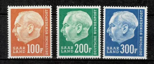 Saarland postage stamps year 1957 Professor Dr. Heuss