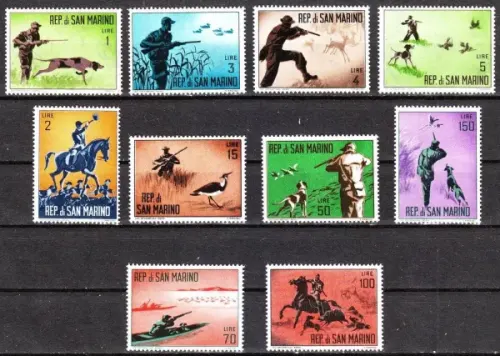 San Marino Stamps year 1962 Modern hunting complete set