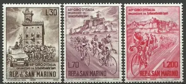 San Marino Stamps year 1965 Cycling - 48th Giro d` Italia