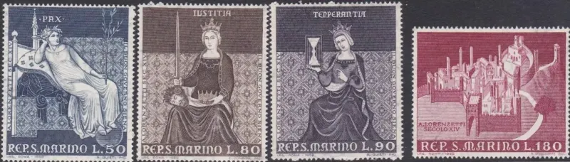 San Marino Stamps year 1969 Art - Frescoes in Siena