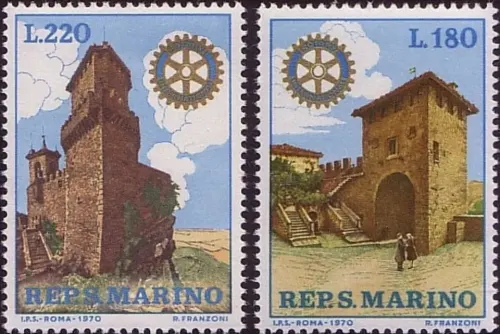 San Marino stamps year 1970 Architecture Saint Francis’s Gate, Rocca Fortress