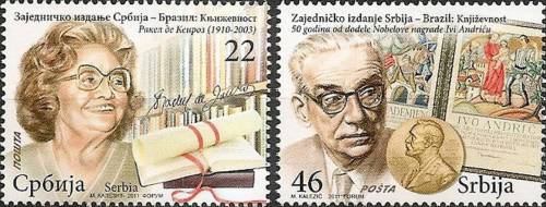 Serbia postage stamps year 2011 Nobel Prize Writers