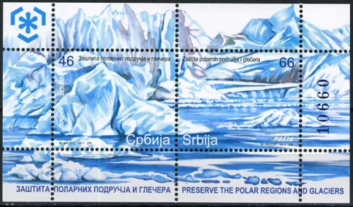 Serbia postage stamps year 2011 - Polar Regions and Glaciers