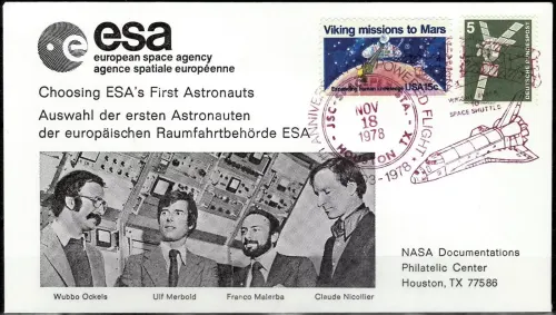 US Space stamps year 1978 Joint issue US - Germany - ESA - NASA