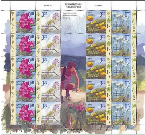 Bosnia-Serbian-postage-stamps-year-2010-Flora-Protected-Species-of-Sutjeska-Park