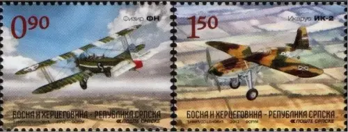 Bosnia postage stamps year 2012 Old planes set