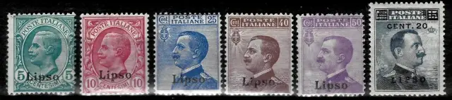 Italian Aegean Island stamps year 1912 Italian Stamps Overprinted "Lipso"