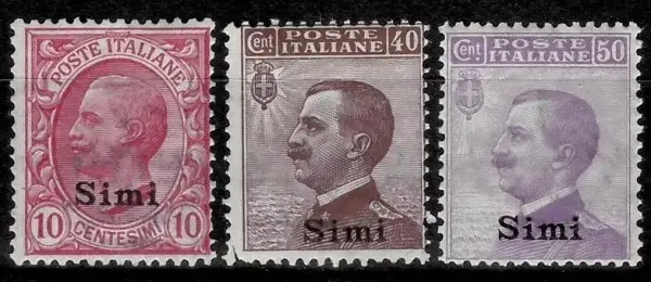 Italian Aegean Island stamps year 1912 Italian Stamps Overprinted "Simi"
