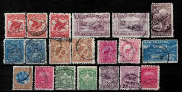 New Zealand postage stamps year 1898-1900 Used lot