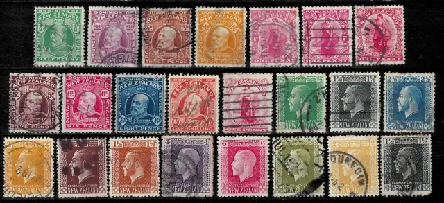 New Zealand postage stamps year 19091920 Used lot