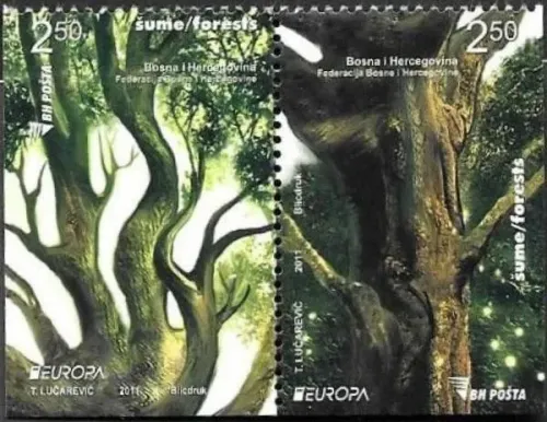Bosnia postage stamps year 2011 Europa CEPT Forest