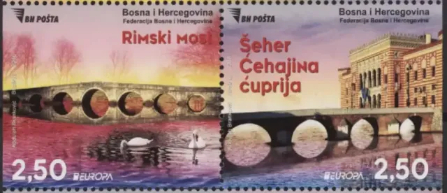 Bosnia postage stamps year 2018 EUROPA Stamps - Bridges