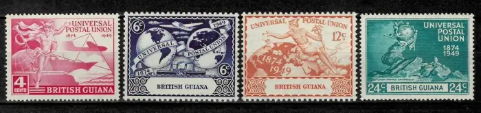 British Guiana stamps year 1949 Universal Postal Union set