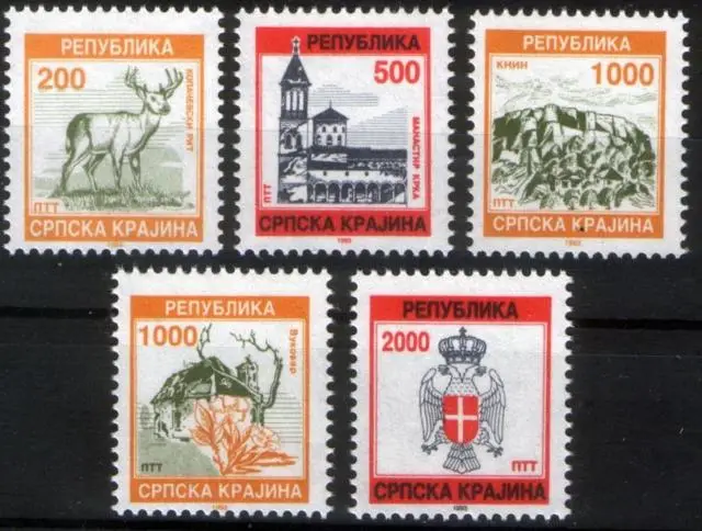 Croatia – Serbian Krajina stamps year 1993 Definitive Issues