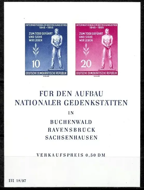 DDR postage stamps year 1955 Anniversary of the Liberation