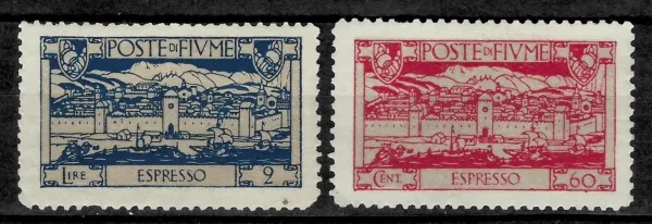 FIume postage stamps year 1923 Espresso series complete set