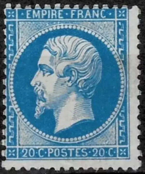 France postage stamp year 1862 - 20c Napoléon III