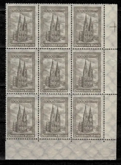 Germany Weimar Republic stamps year 1923 Wartburg Cologne Cathedral