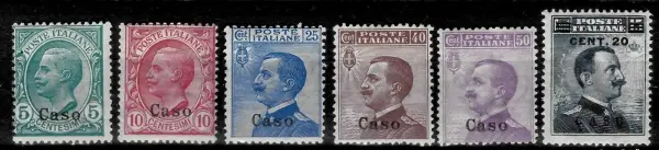 Italian Aegean Island stamps year 1912 Italian Stamps Overprinted Caso