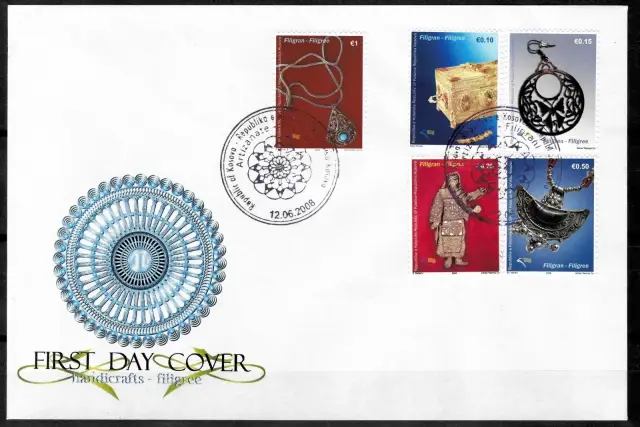 Kosovo postage stamps year 2008 Art Filigree Work - FDC