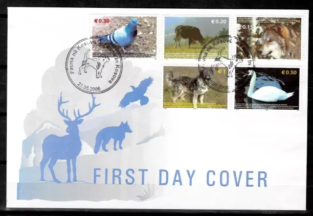 Kosovo postage stamps year 2008 Kosovo fauna - FDC