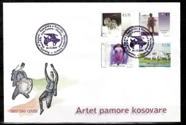Kosovo postage stamps year 2009 Art - Paintings - FDC
