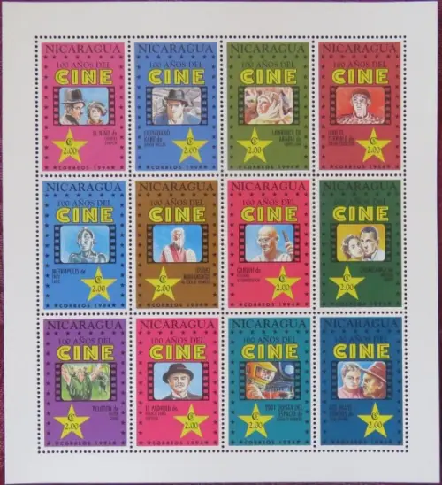 Nicaragua postage stamps year 1994 Anniversary of Motion Pictures