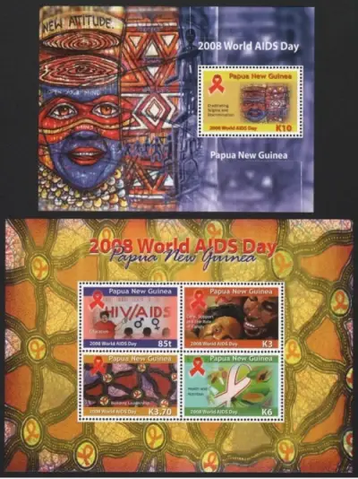 Papua New Guinea stamps year 2008 World AIDS Day