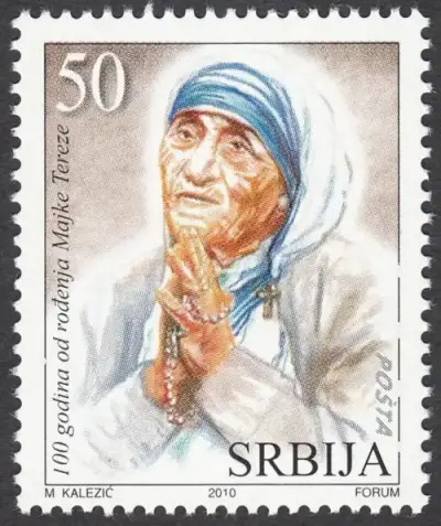 Serbia postage stamp year 2010 Mother Teresa - Religion