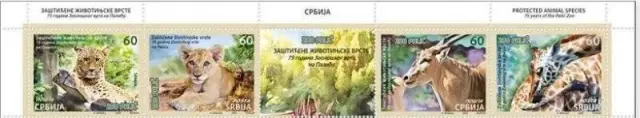 Serbia postage stamps year 2025 Protected animal species, Palic Zoo
