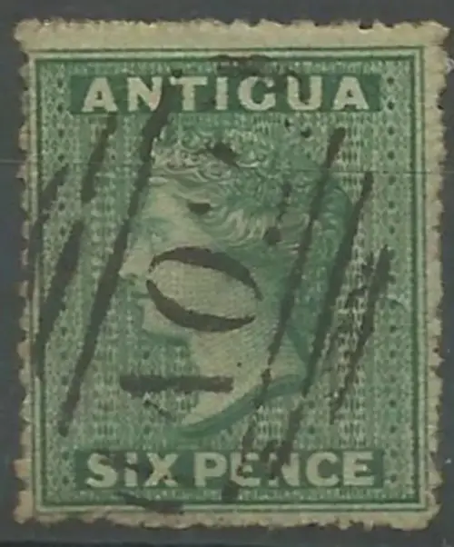Antigua postage stamp year 1863 6 Pence - Victoria perforation 14