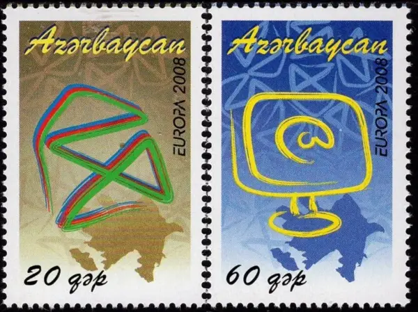 Azerbaïjan postage stamps year 2008 Europa Cept –Writing Letters
