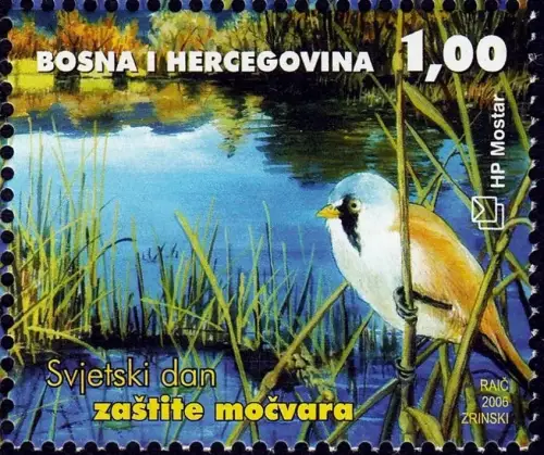 Bosnia Mostar postage stamp 2006 Fauna - Birds of swamp