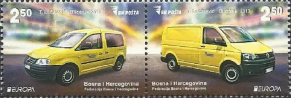 Bosnia Sarajevo postage stamps year 2013 Europa - Postal Vehicles